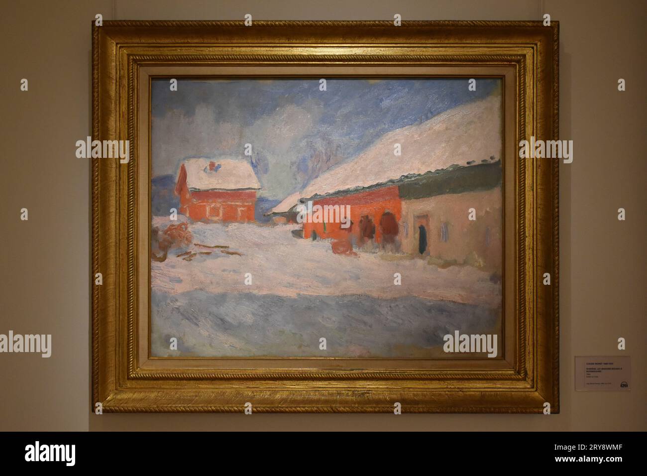 Claude Monet. Norway. Red Houses at Bjornegaard in the Snow. 1895. Marmottan Museum of Monet. Paris. Stock Photo