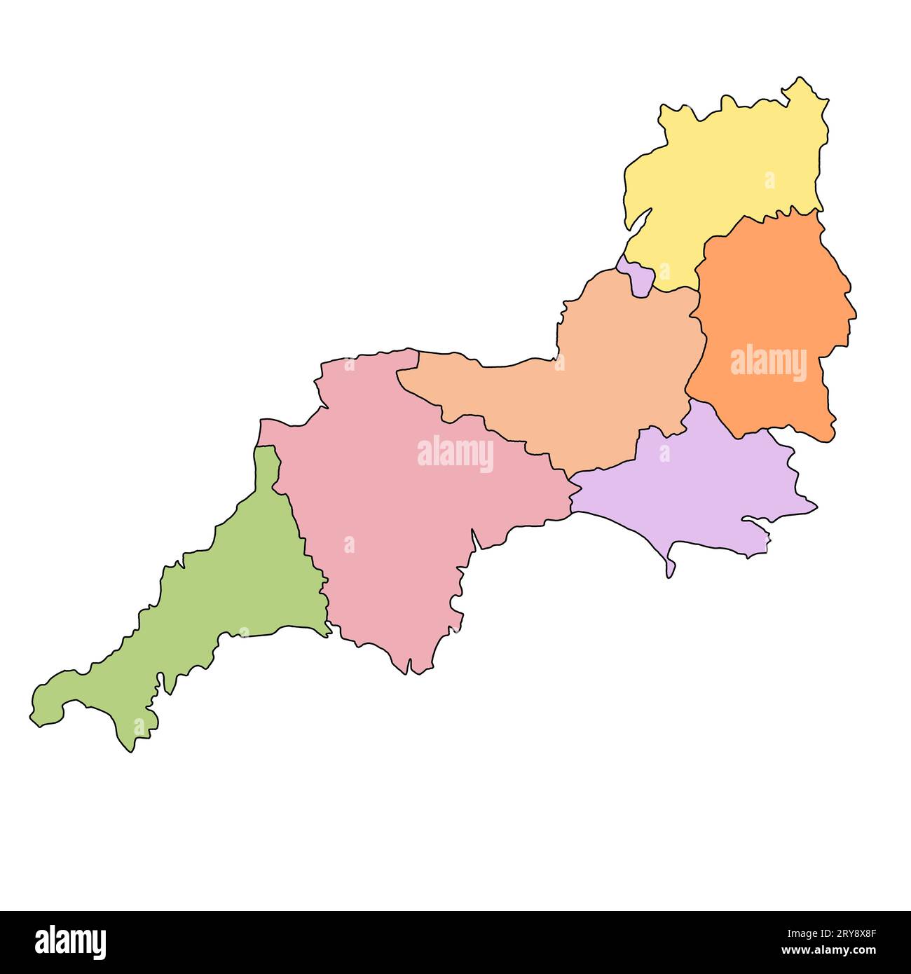 simple map of South West England is a region of England, with borders