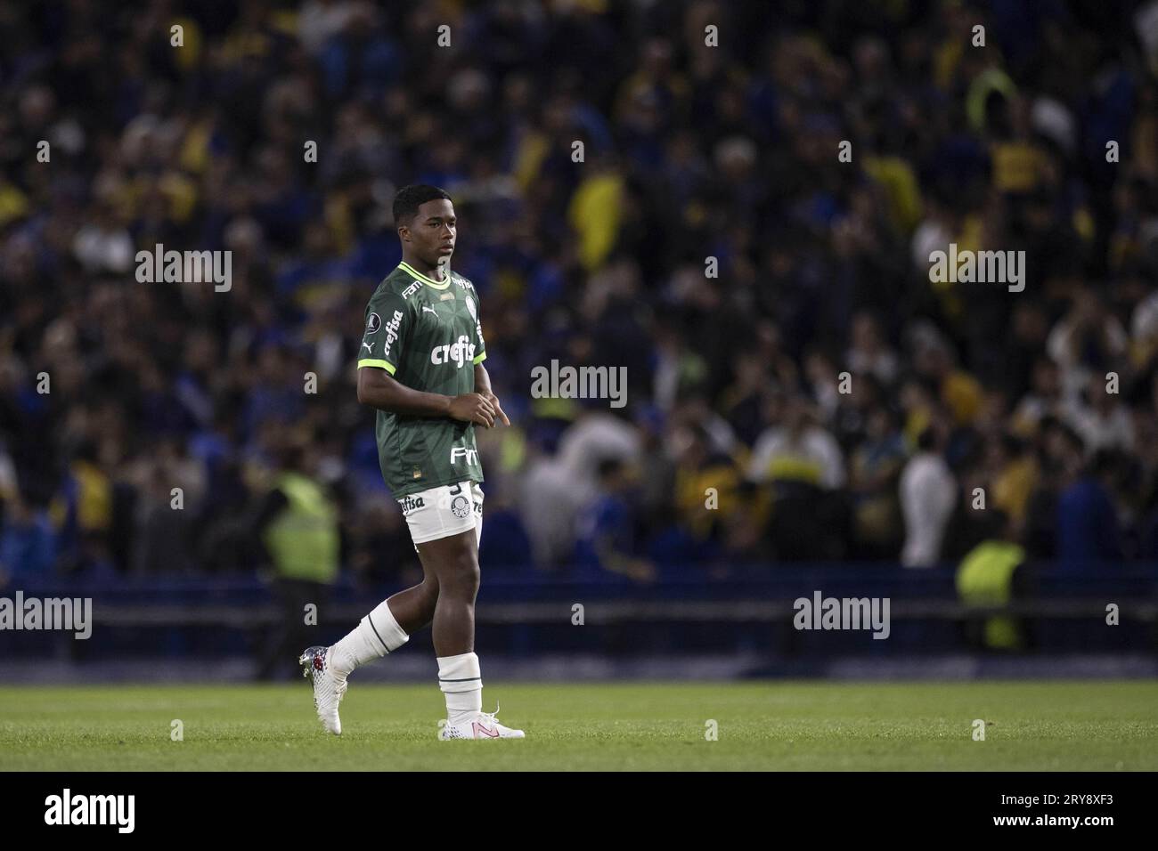Buenos Aires, Argentina. 11th Mar, 2023. BUENOS AIRES, ARGENTINA - SEPTEMBER 28: Endrick of Palmeiras looks on during the match between Boca Juniors and Palmeiras as part of semi-finals of the CONMEBOL Libertadores at Alberto J. Armando Stadium (La Bombonera) on September 28, 2023 in Buenos Aires, Argentina. (Photo by Marco Galvao/Pximages) Credit: Px Images/Alamy Live News Stock Photo