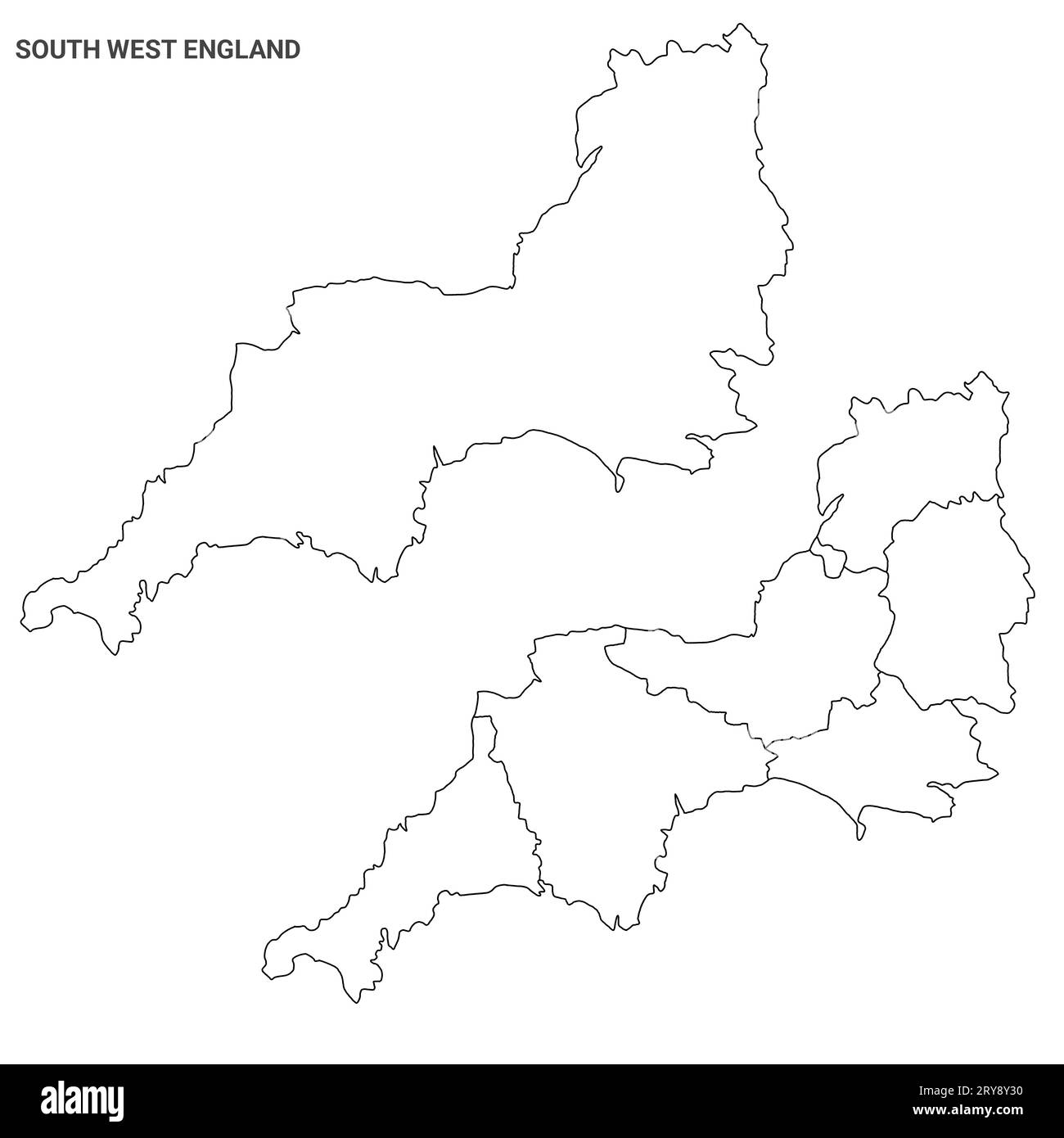England counties map Black and White Stock Photos & Images - Alamy