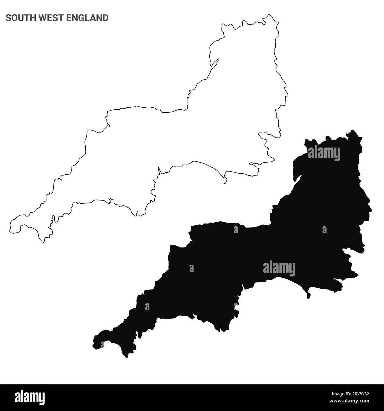 England counties map Black and White Stock Photos & Images - Alamy