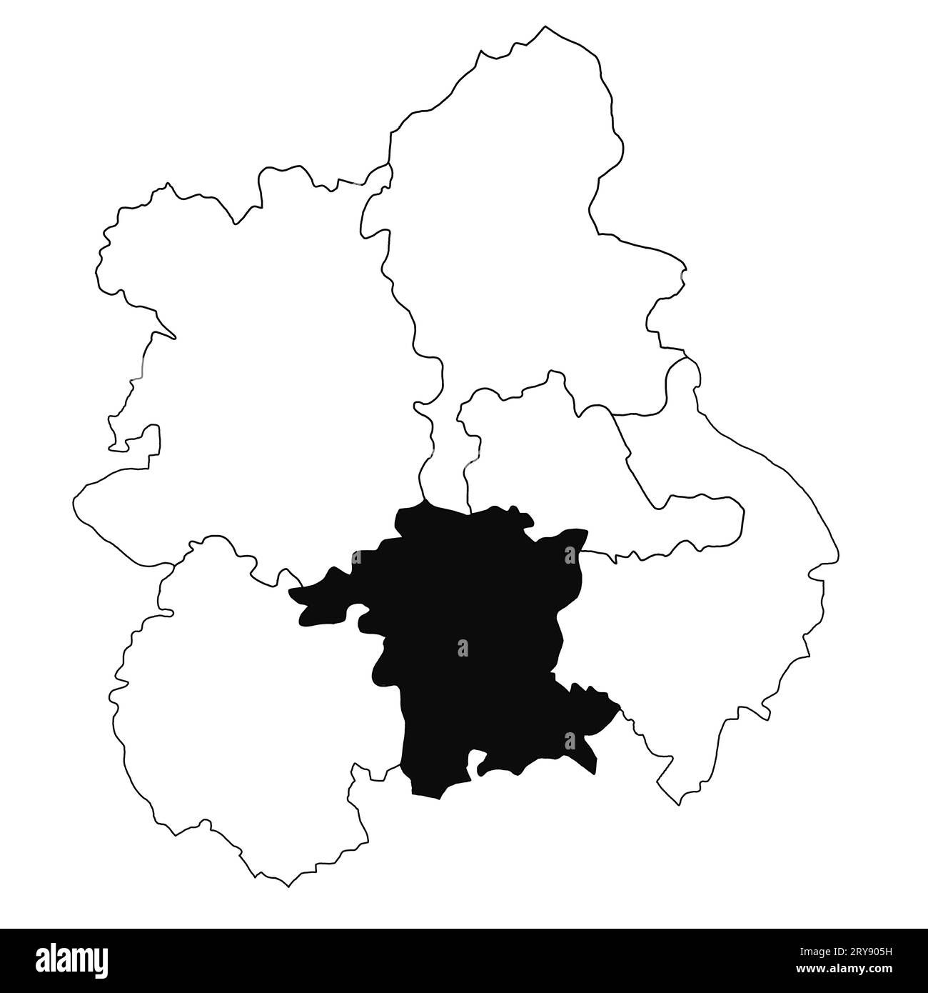Worcester outline map Black and White Stock Photos & Images - Alamy