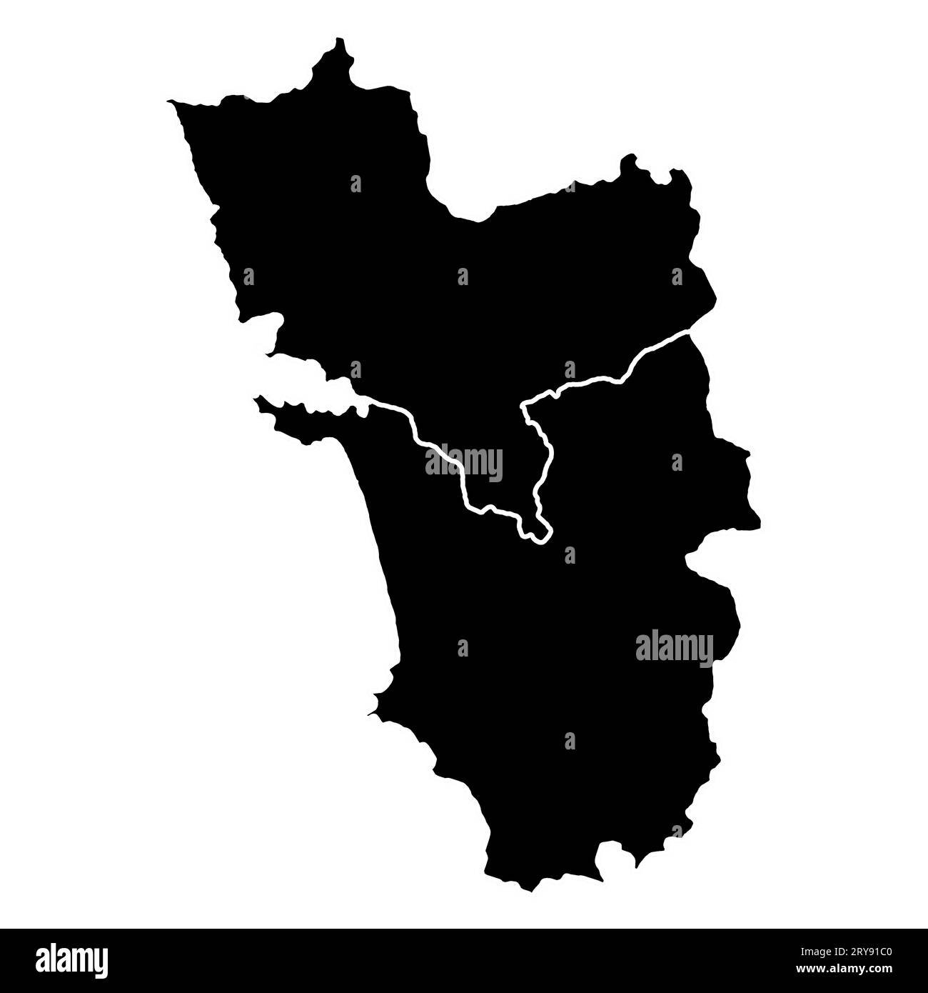 Goa district map black and white stock photos images alamy