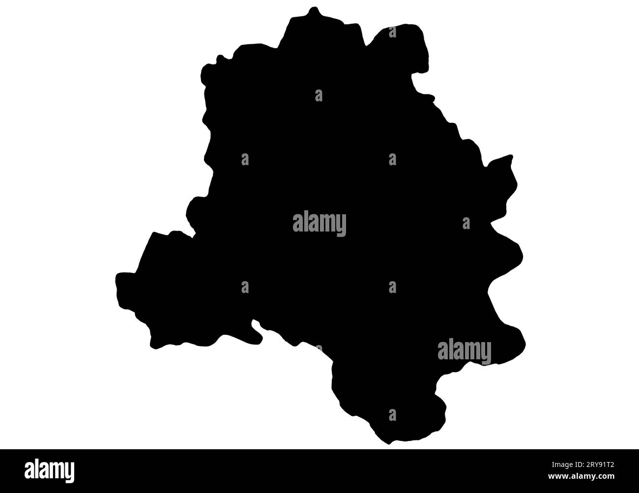 Delhi, India Map Black Silhouette and Outline Isolated on White. Stock Photo