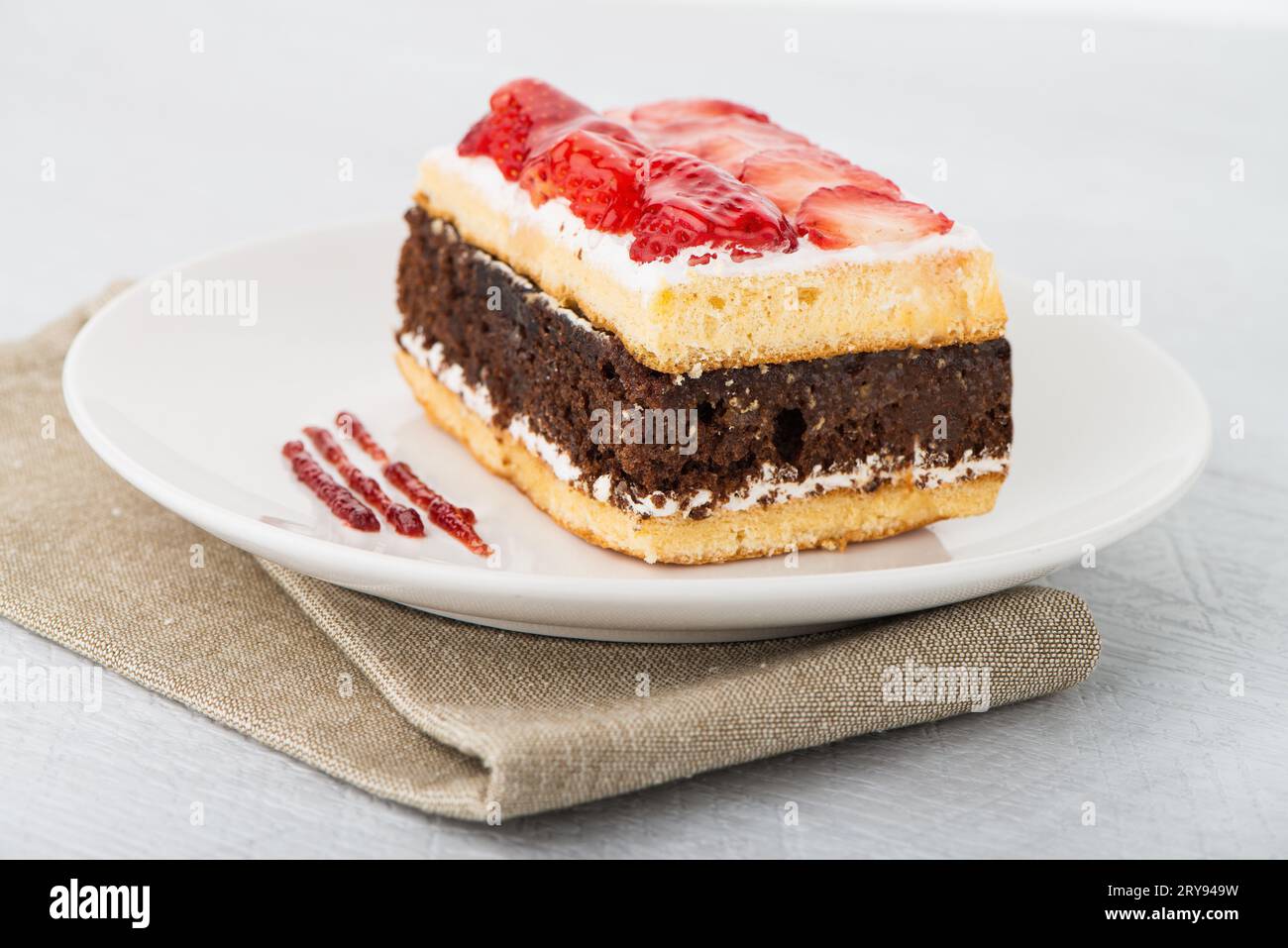 Chocolate strawberry cake Stock Photo - Alamy