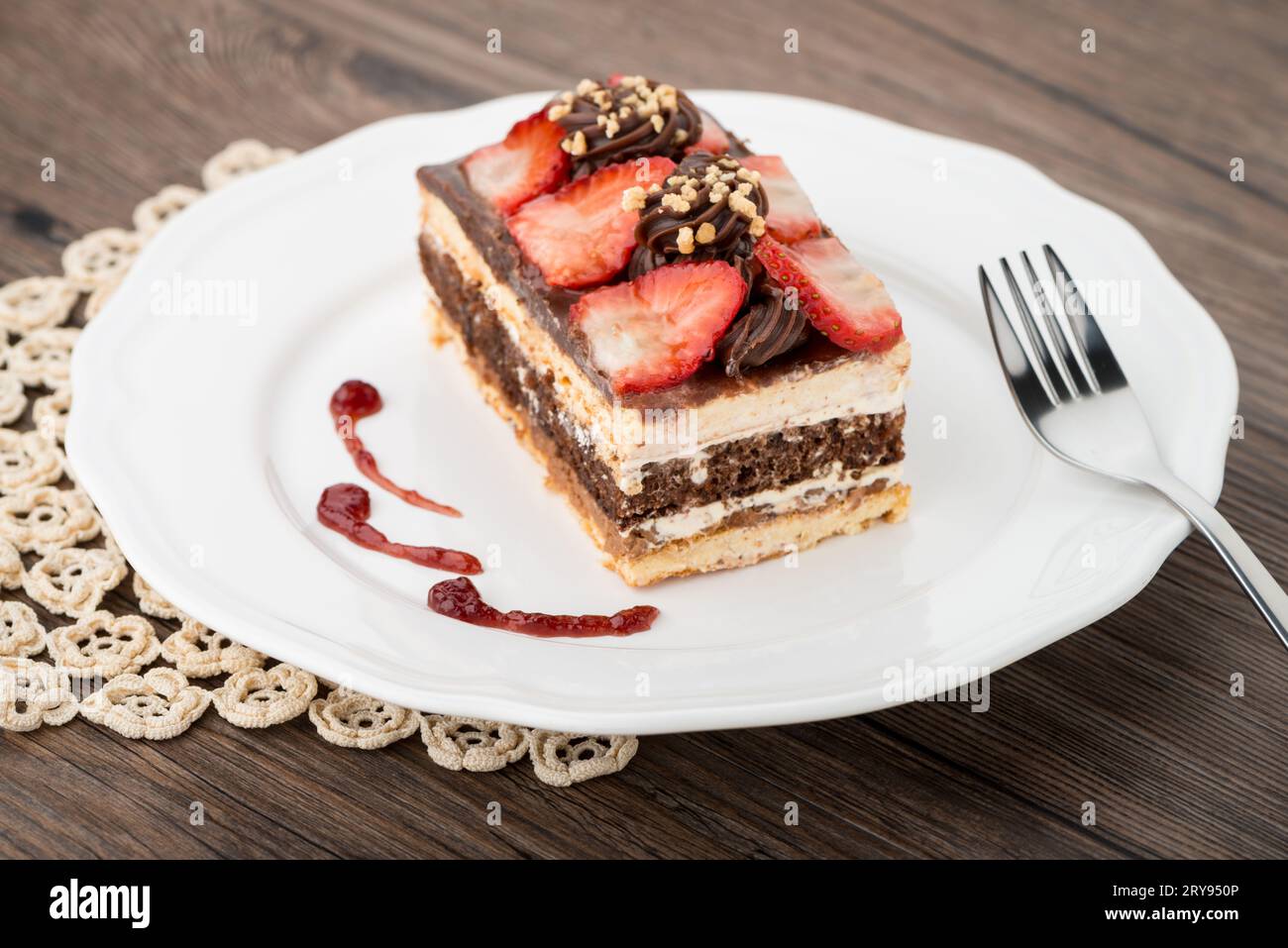 Chocolate strawberry cake Stock Photo - Alamy
