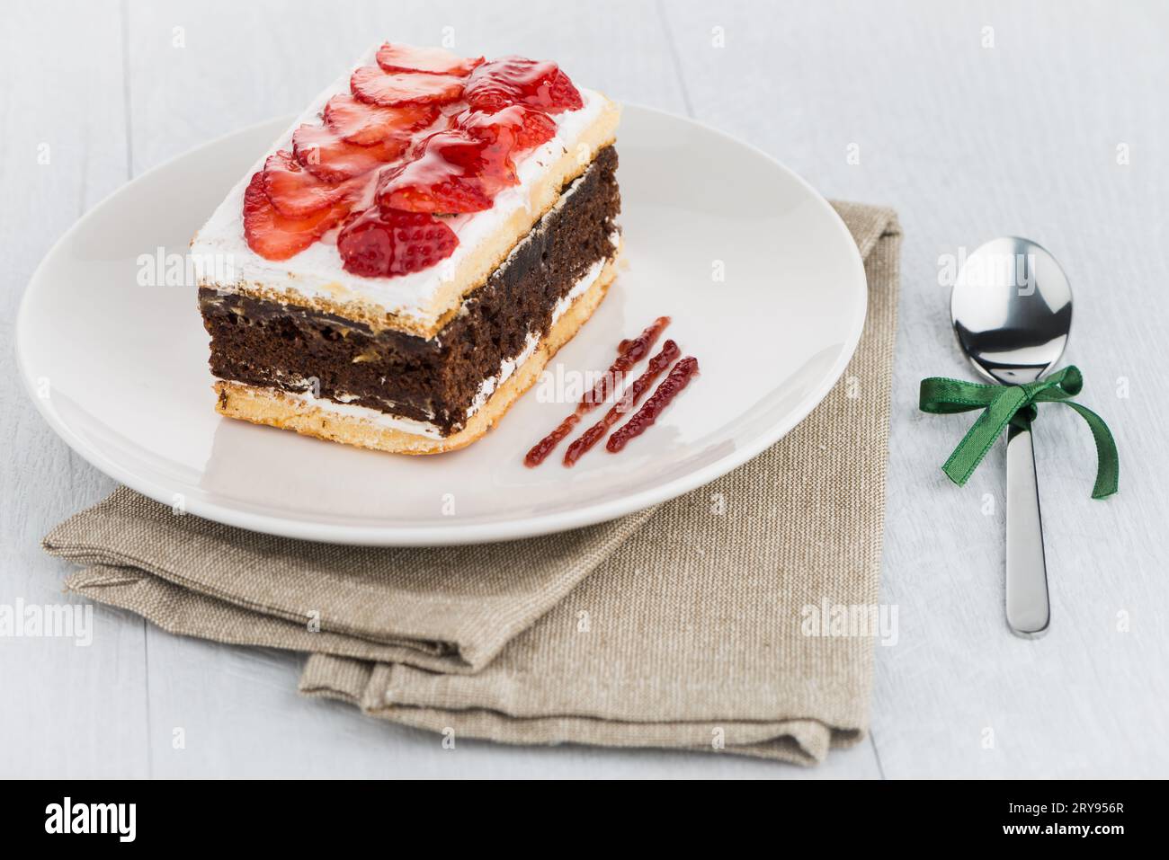 Chocolate strawberry cake Stock Photo - Alamy