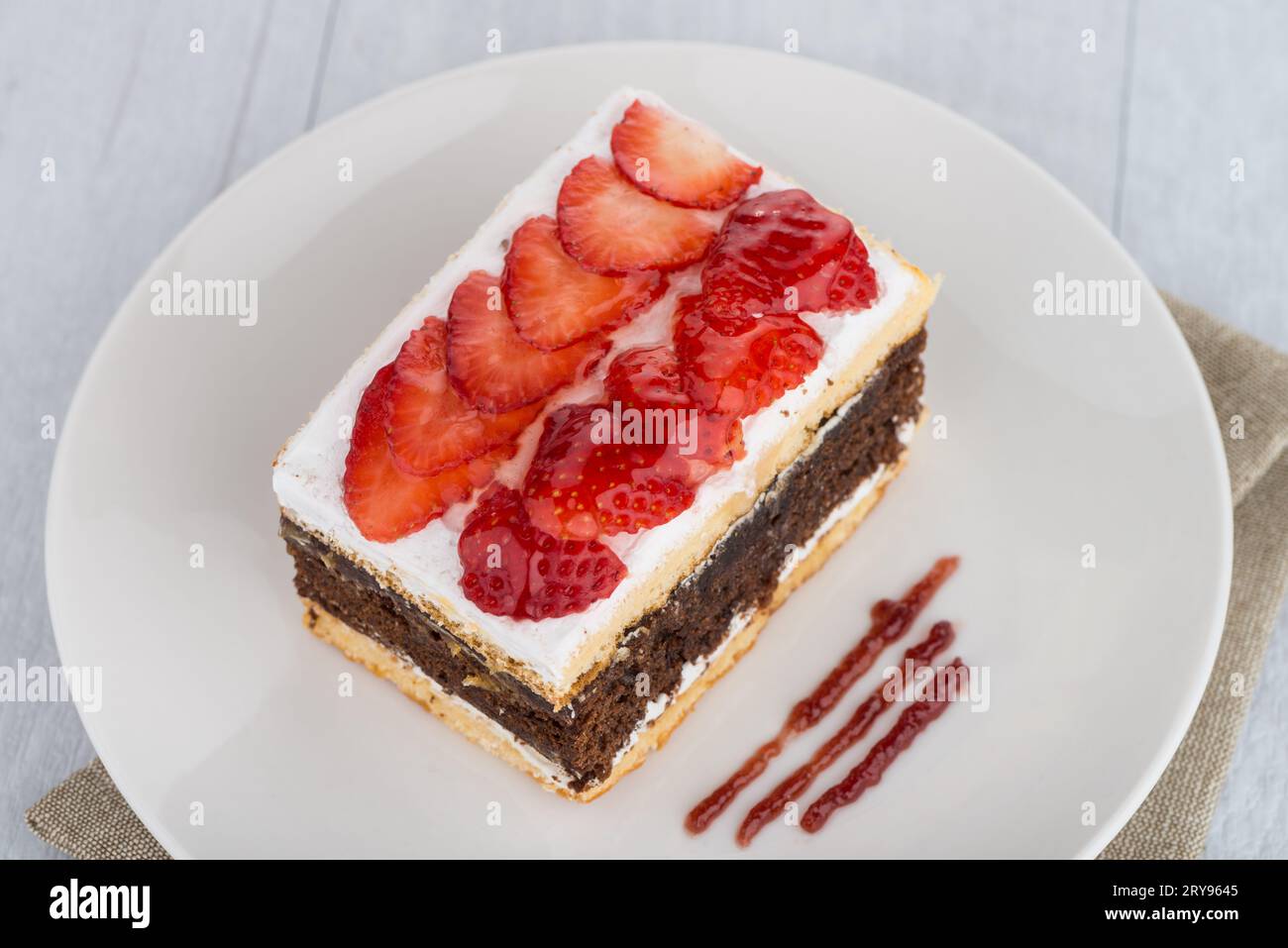 Chocolate strawberry cake Stock Photo - Alamy