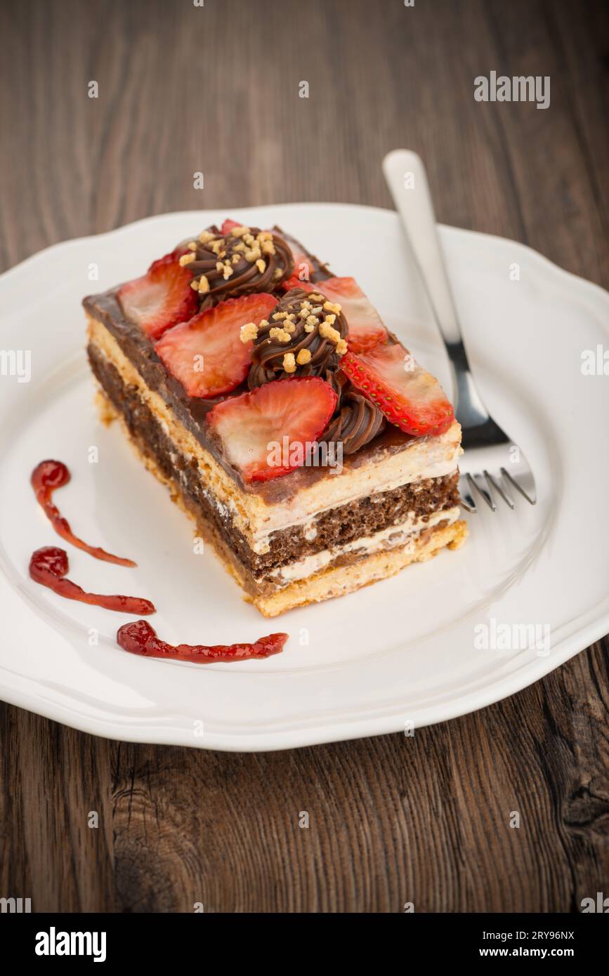Chocolate strawberry cake Stock Photo - Alamy
