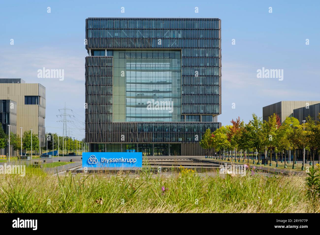 Corporate headquarters thyssenkrupp, headquarters, Ruhr tech kampus Essen, Essen, Ruhr area, North Rhine-Westphalia, Germany Stock Photo