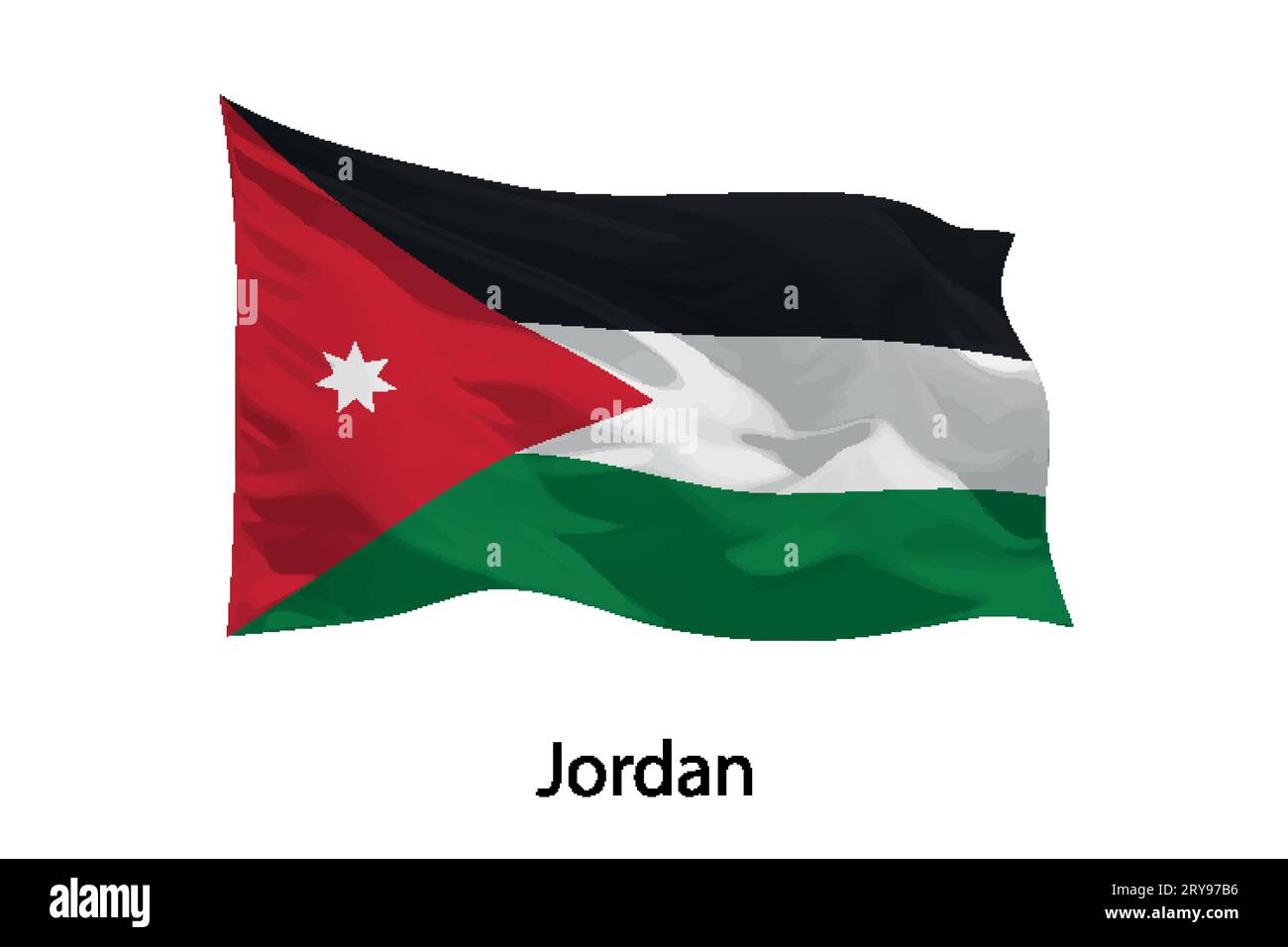 3d realistic Waving flag of Jordan Isolated. Template for poster design Stock Vector Image & Art