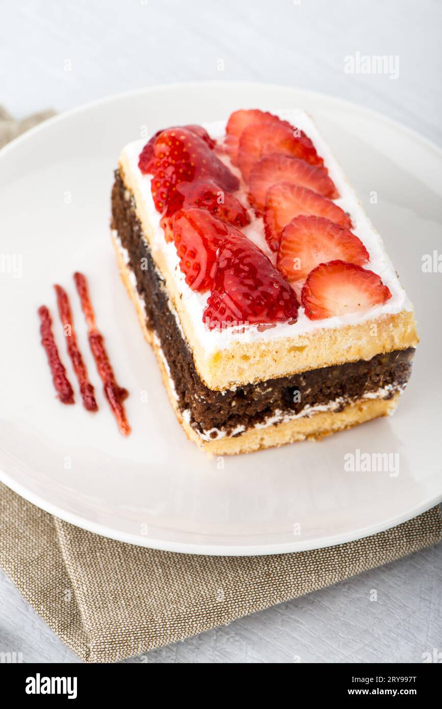 Chocolate strawberry cake Stock Photo - Alamy