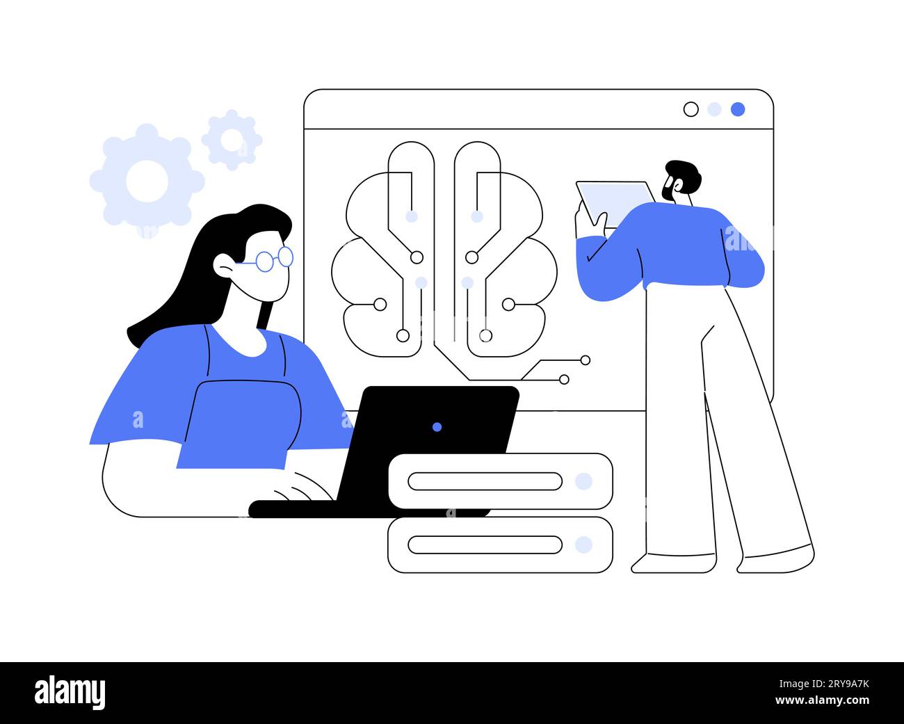 Machine learning engineer AI Architect abstract concept vector ...