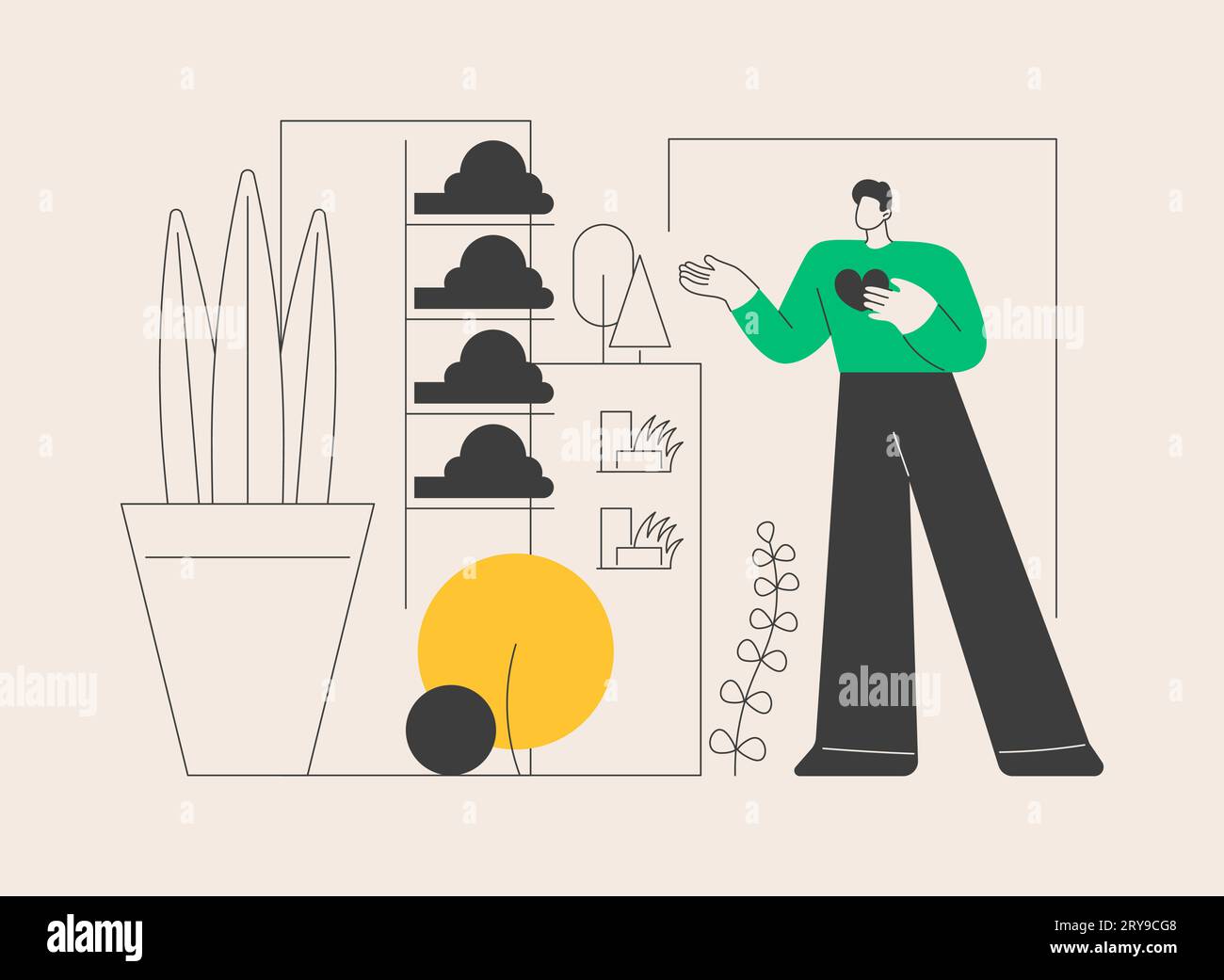 Vertical green city abstract concept vector illustration Stock Vector ...