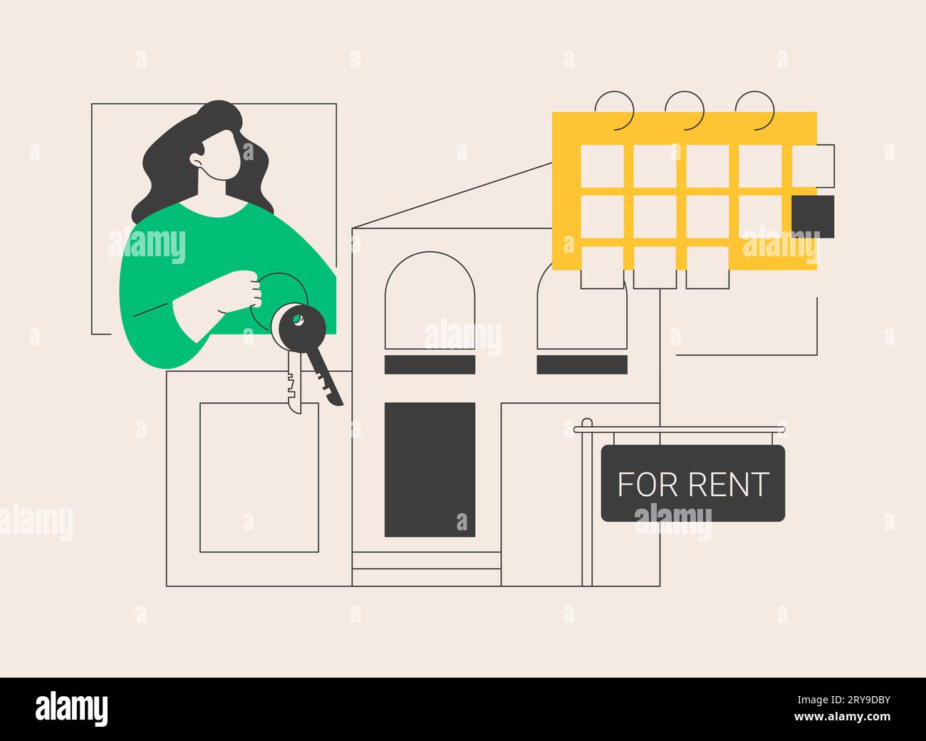 House for rent abstract concept vector illustration Stock Vector Image ...