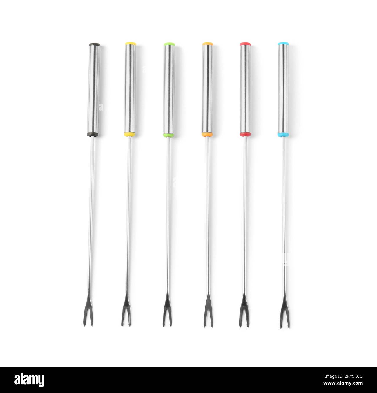 Set of fondue forks isolated on white Stock Photo Alamy