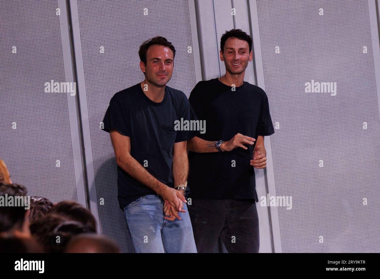 Sebastien Spring Designers Sebastien Meyer and Arnaud Vaillant acknowledge applause ...
