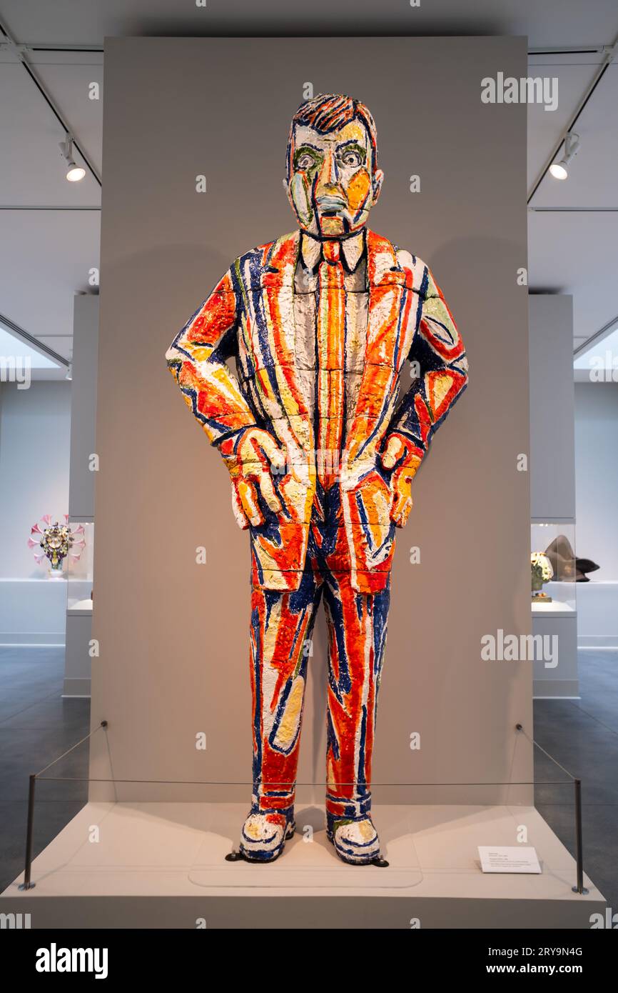 Arrogant Man, by Viola Frey, at the Flint Institute of Arts Stock Photo