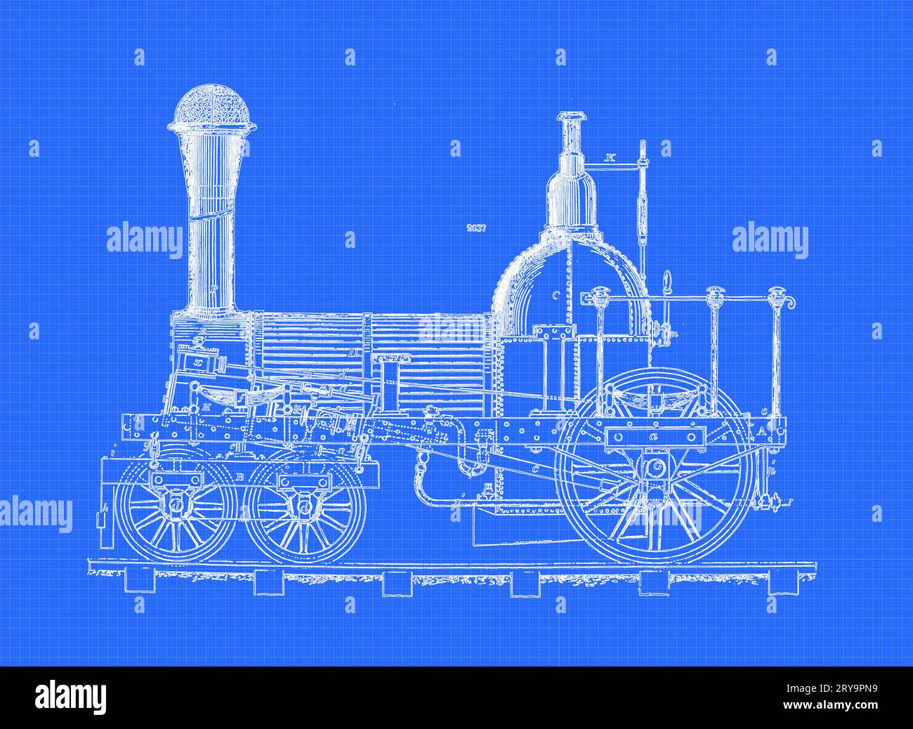Locomotive engine, illustration Stock Photo - Alamy