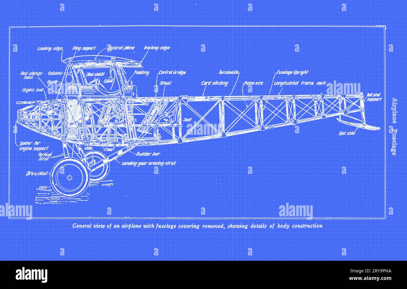 Aeroplane blueprints, illustration Stock Photo