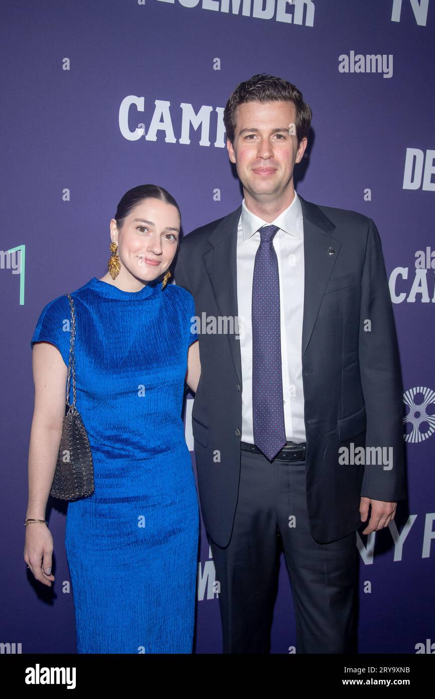 New York, New York, USA. 29th Sep, 2023. (NEW) 61st New York Film Festival - &quot;May December&quot;. September 29, 2023, New York, New York, USA: Emma Segal and Grant S. Johnson attend the red carpet for &quot;May December&quot; during the 61st New York Film Festival at Alice Tully Hall, Lincoln Center on September 29, 2023 in New York City. (Credit: M10s/TheNews2) (Foto: M10s/Thenews2/Zumapress) (Credit Image: © Ron Adar/TheNEWS2 via ZUMA Press Wire) EDITORIAL USAGE ONLY! Not for Commercial USAGE! Stock Photo