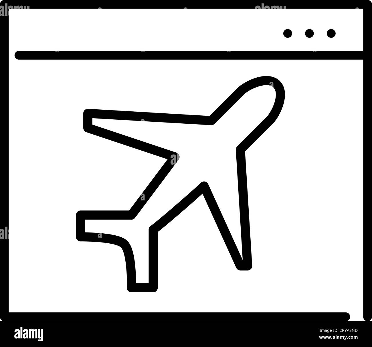 Roaming internet mode. Airplane in a web browser. Pixel perfect, editable stroke Stock Vector