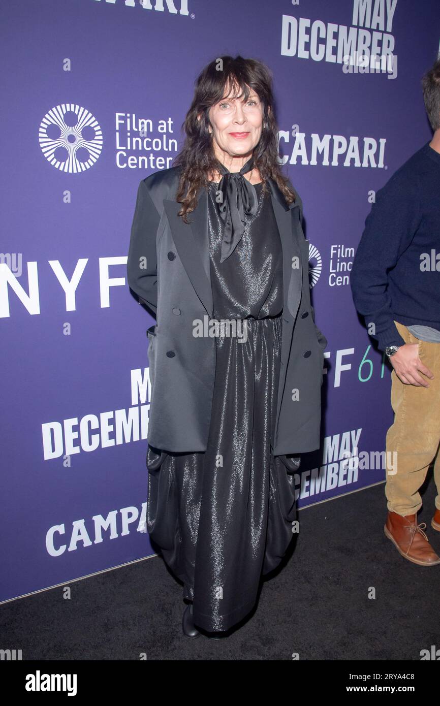 New York, United States. 29th Sep, 2023. April Napier attends the red  carpet for May December during the 61st New York Film Festival at Alice  Tully Hall, Lincoln Center in New York