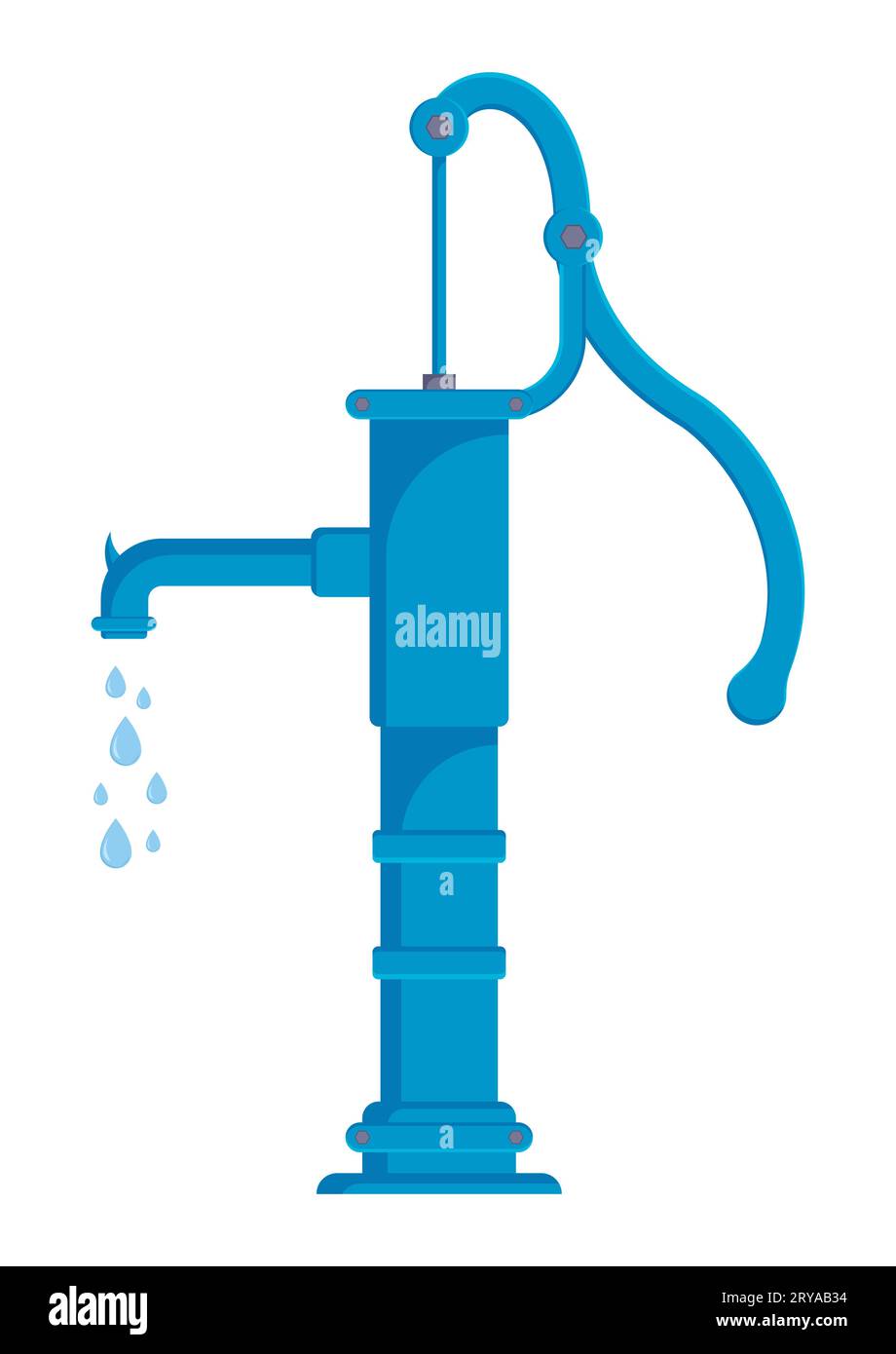 Hand Water Pump Vector Flat Design Stock Vector