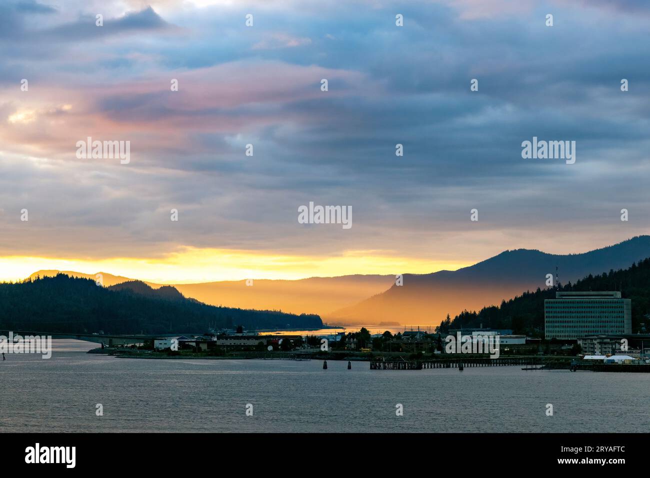 Sunset in Juneau, Alaska, USA Stock Photo