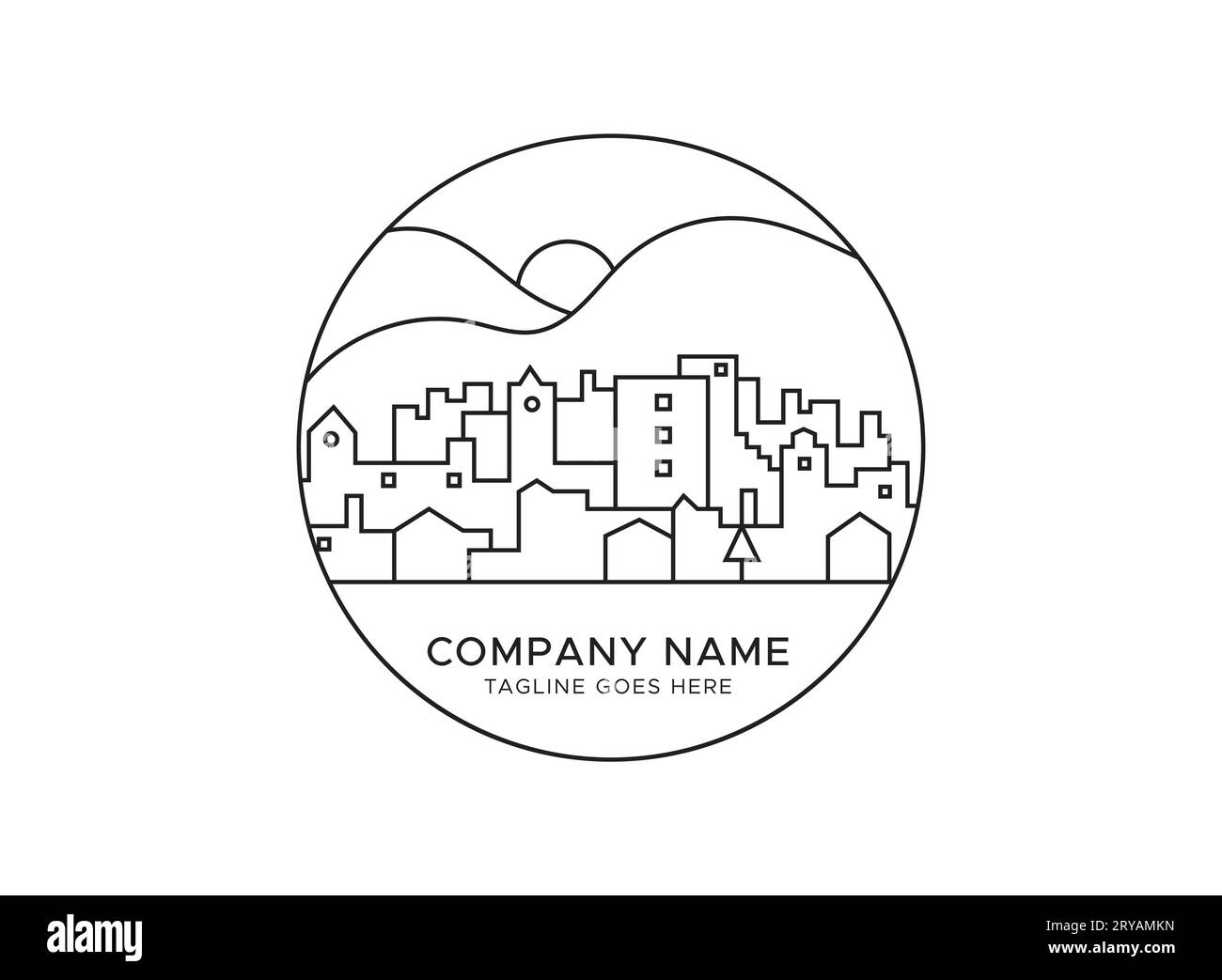 Introducing Our Exquisite Building Line Art Circle Logo Design This computer-architecture-diagram