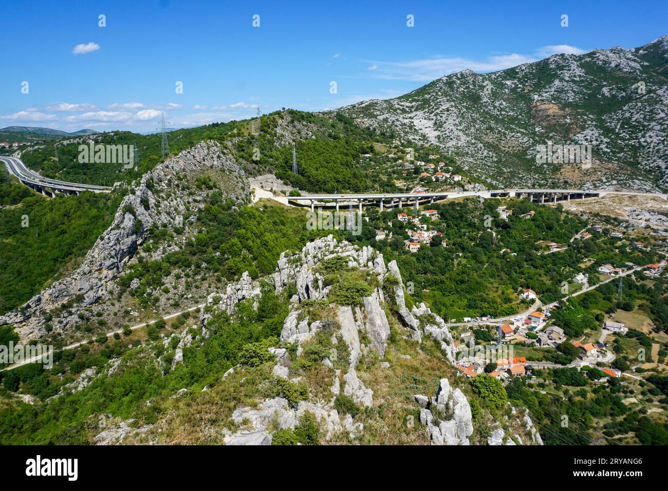 Sunny View from the Medieval Fortress Klis near Split, Croatia with