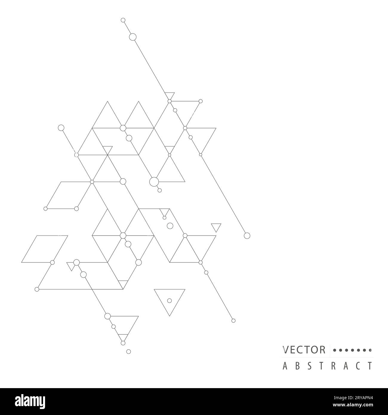 Abstract background with connect triangles and dots. Vector design Stock Vector
