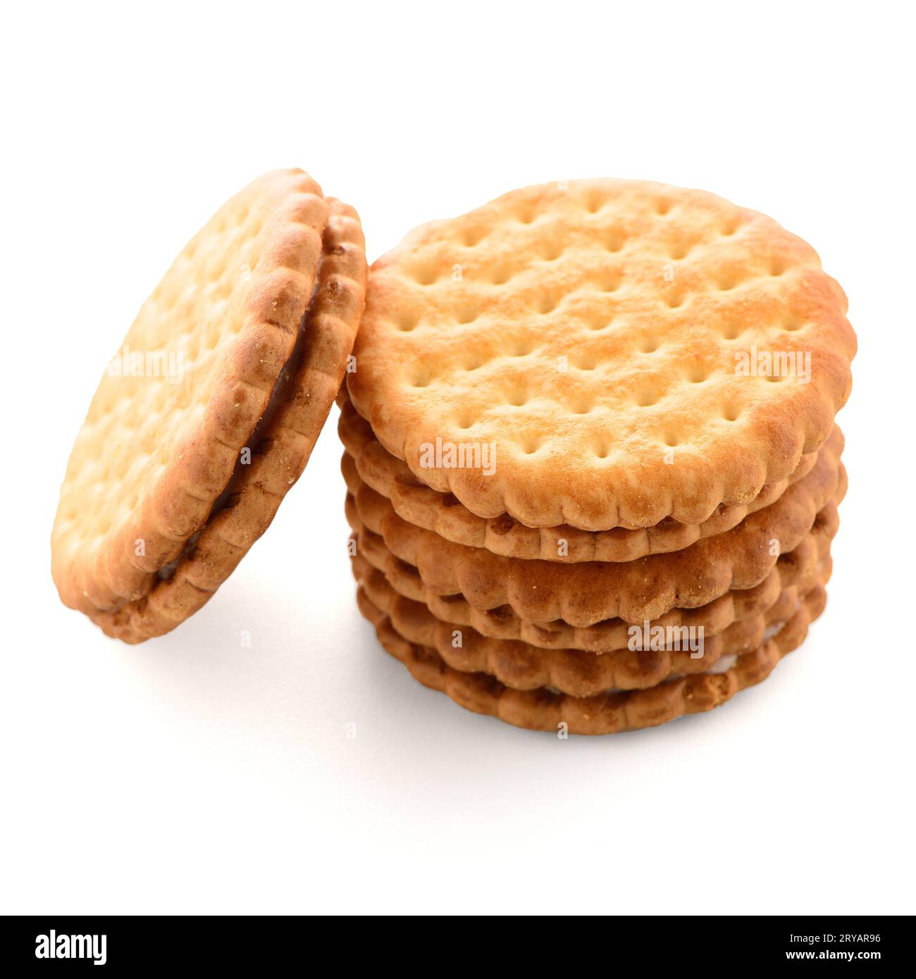 Sandwich biscuits with vanilla filling Stock Photo Alamy