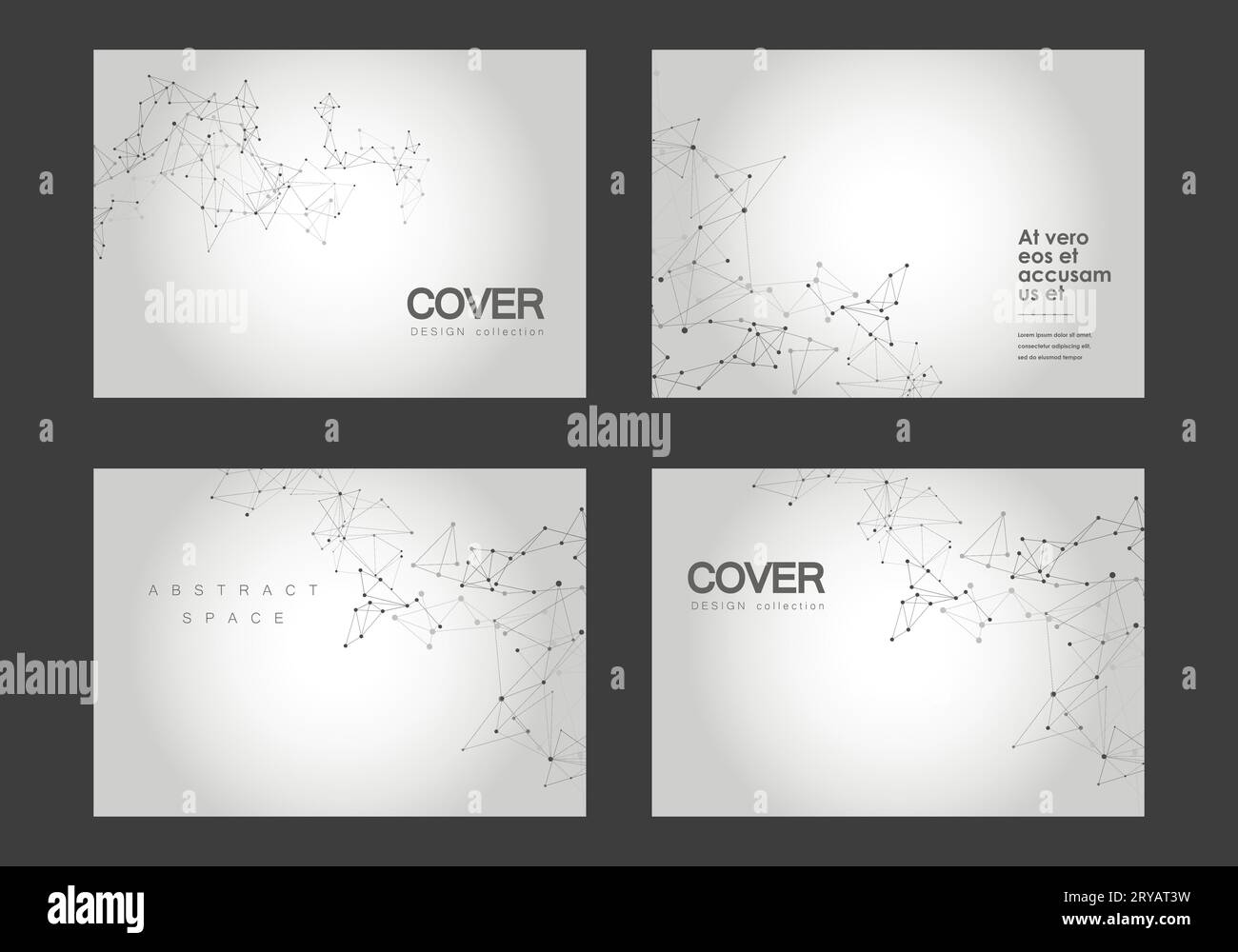 Abstract molecules brochure design. Vector cover template. Connect dots ...