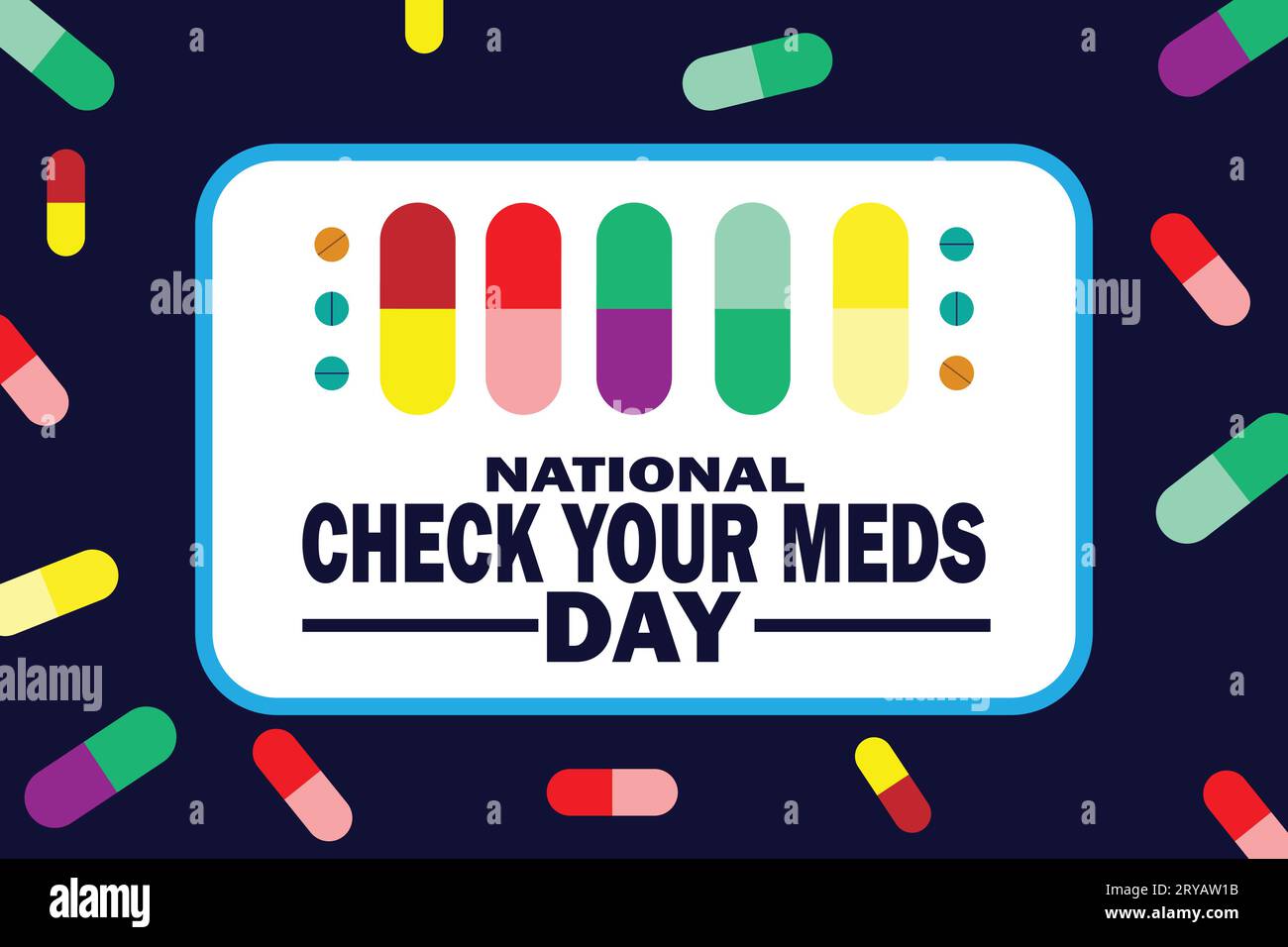 National Check Your Meds Day Vector illustration. for poster, banner, greeting card Stock Vector