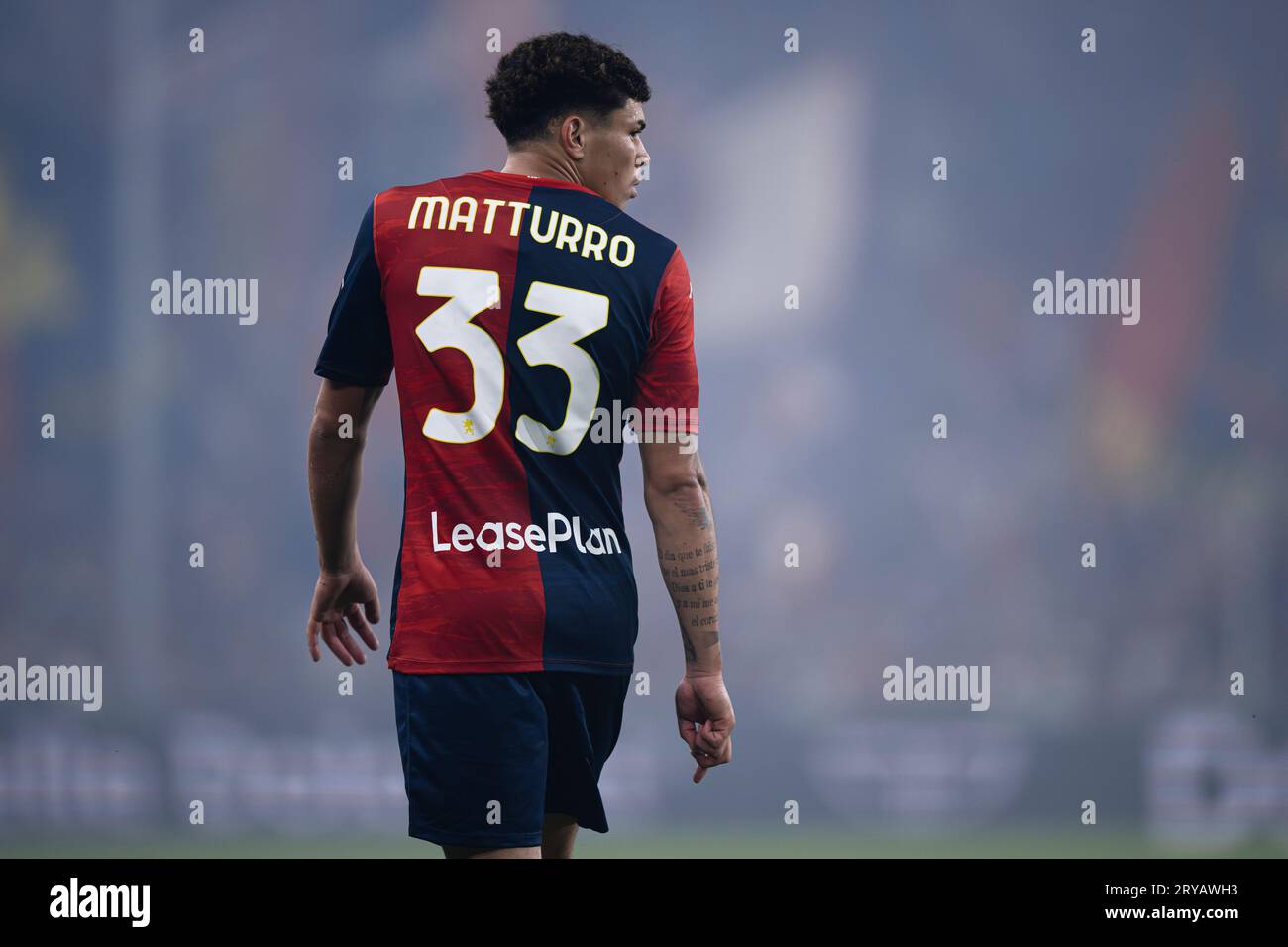 Alan Matturro of Genoa CFC looks on during the Serie A football match between Genoa CFC and AS Roma. Stock Photo