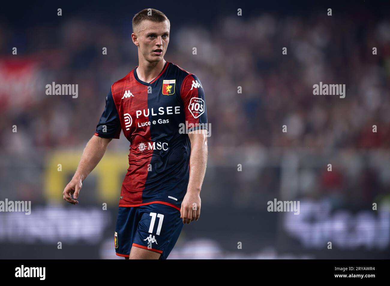 Genoa, Italy. 24 April 2022. Albert Guomundsson of Genoa CFC is