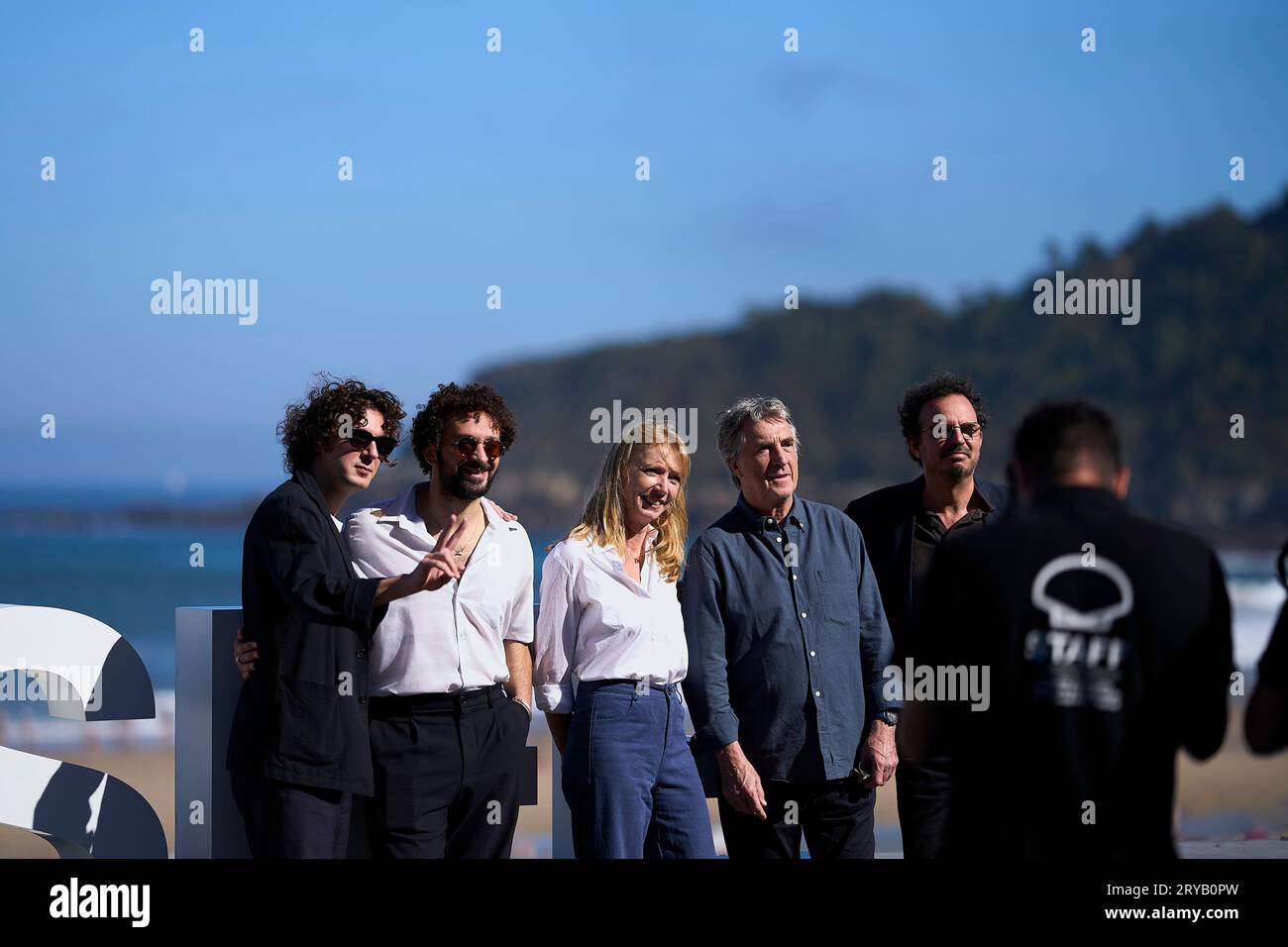 September 30, 2023, Madrid, Madrid, Spain: FranÃ§ois Cluzet, Thomas Lilti, Vincent Lacoste, William Lebghil attended 'A Real Job (Un metier serieux)' Photocall during 71st San Sebastian International Film Festival at Kursaal Palace on September 30, 2023 in Donostia / San Sebastian, Spain (Credit Image: © Jack Abuin/ZUMA Press Wire) EDITORIAL USAGE ONLY! Not for Commercial USAGE! Stock Photo