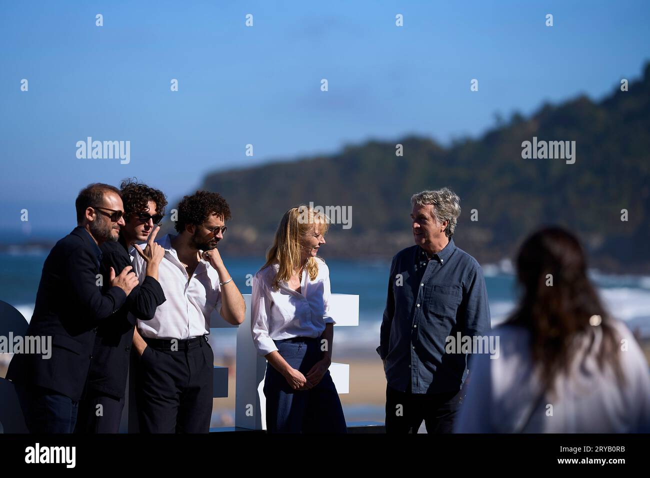 September 30, 2023, Madrid, Madrid, Spain: FranÃ§ois Cluzet, Thomas Lilti, Vincent Lacoste, William Lebghil attended 'A Real Job (Un metier serieux)' Photocall during 71st San Sebastian International Film Festival at Kursaal Palace on September 30, 2023 in Donostia / San Sebastian, Spain (Credit Image: © Jack Abuin/ZUMA Press Wire) EDITORIAL USAGE ONLY! Not for Commercial USAGE! Stock Photo