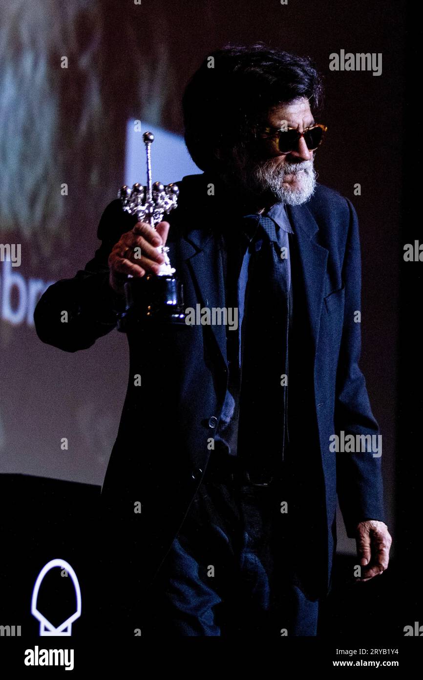 Victor Erice receives the Donosti Award during 71st San Sebastian International Film Festival at Kursaal Palace in Donostia-San Sebastian. (Photo by Nacho Lopez/SOPA Images/Sipa USA) Credit: Sipa USA/Alamy Live News Stock Photo