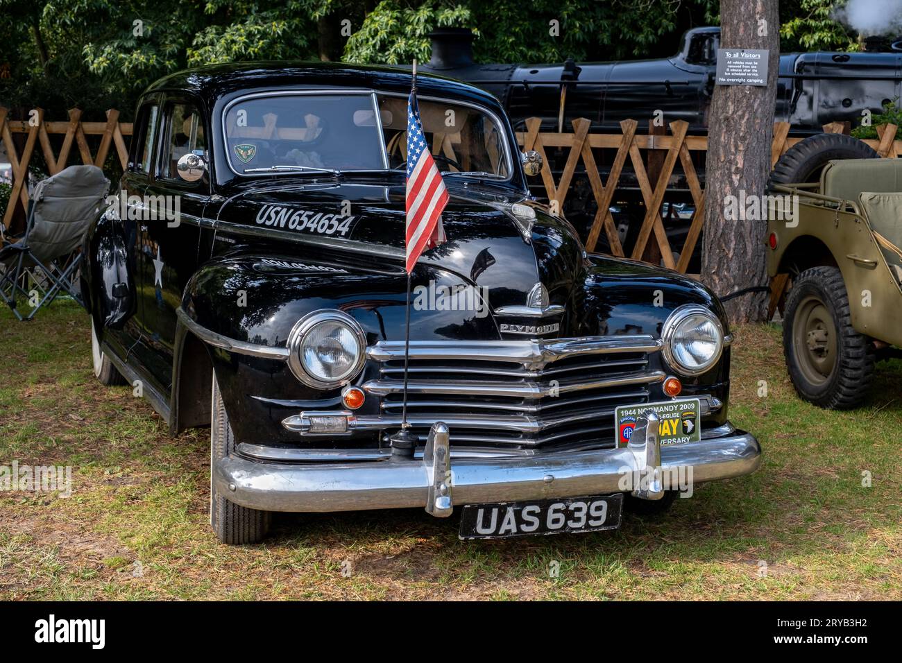 Holt, Norfolk, UK September 16 2023. Classic Plymouth military