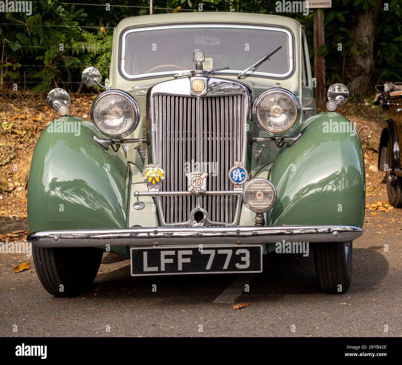 Holt, Norfolk, UK September 16 2023. Front on view of a vintage 1949