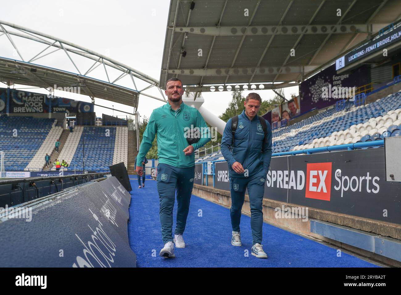 Tom Edwards 16 of Huddersfield Town and Ben Wiles 23 of Huddersfield