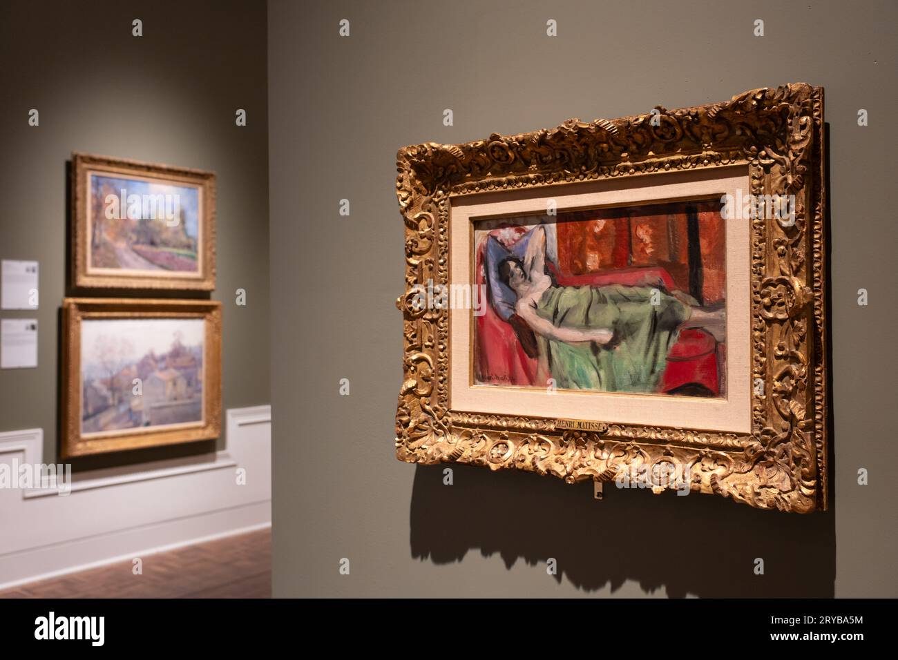 Henri Emile Matisse oil on canvas painting Petite Odalisque, draperie verte, at the Flint Institute of Arts Stock Photo