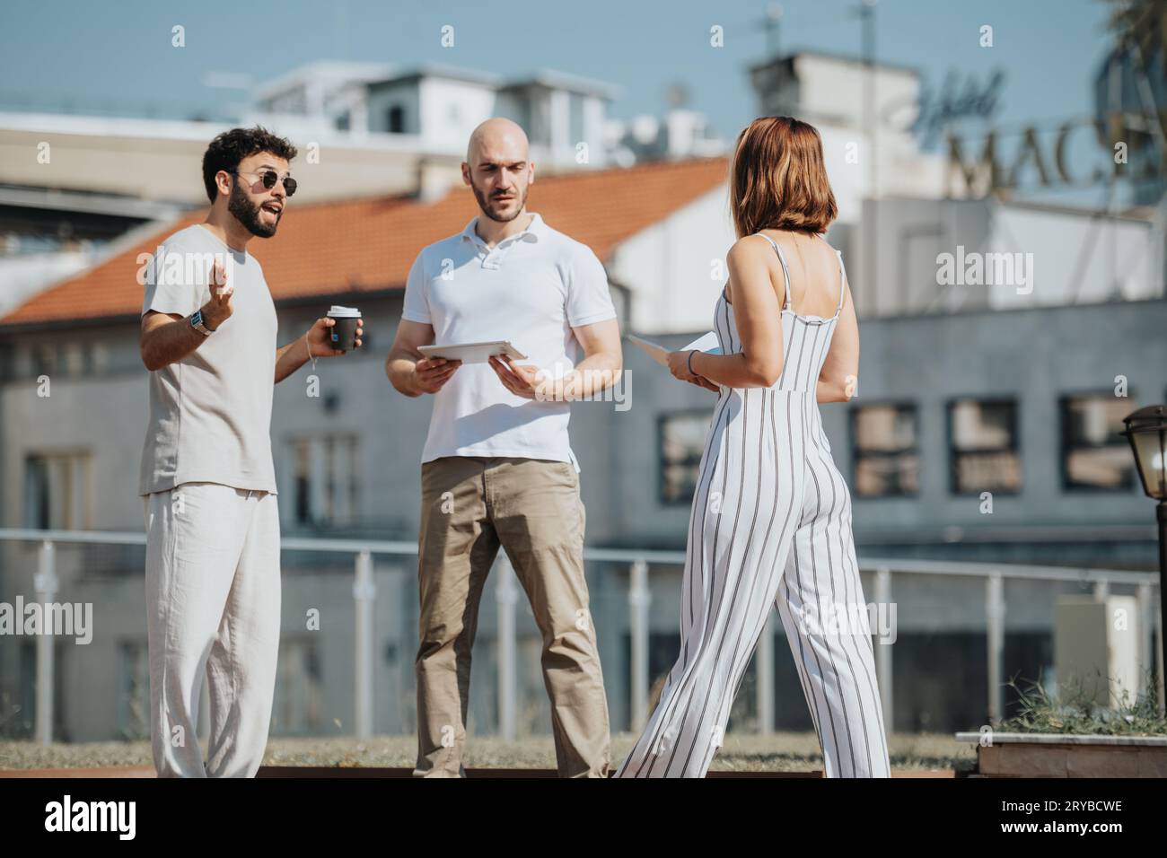 Design professionals analyzing architectural blueprints hi-res stock ...