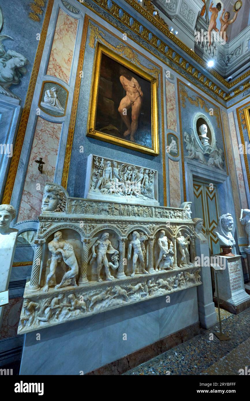 Absolutely stunning exposition and interior of Villa Borghese, Rome, Italy Stock Photo