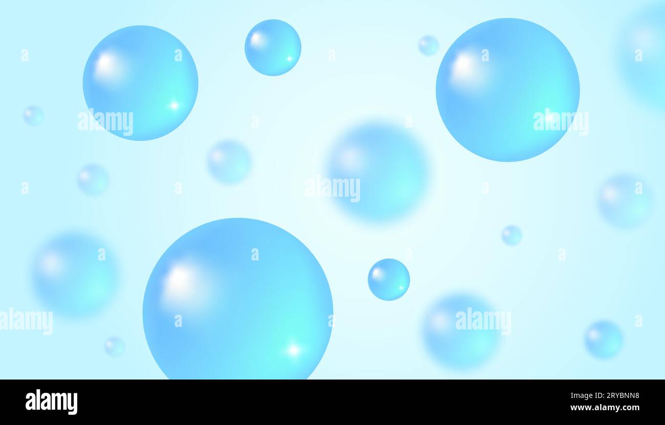 Vector abstract background with water bubbles. Trendy vector background in realistic style. Stock Vector