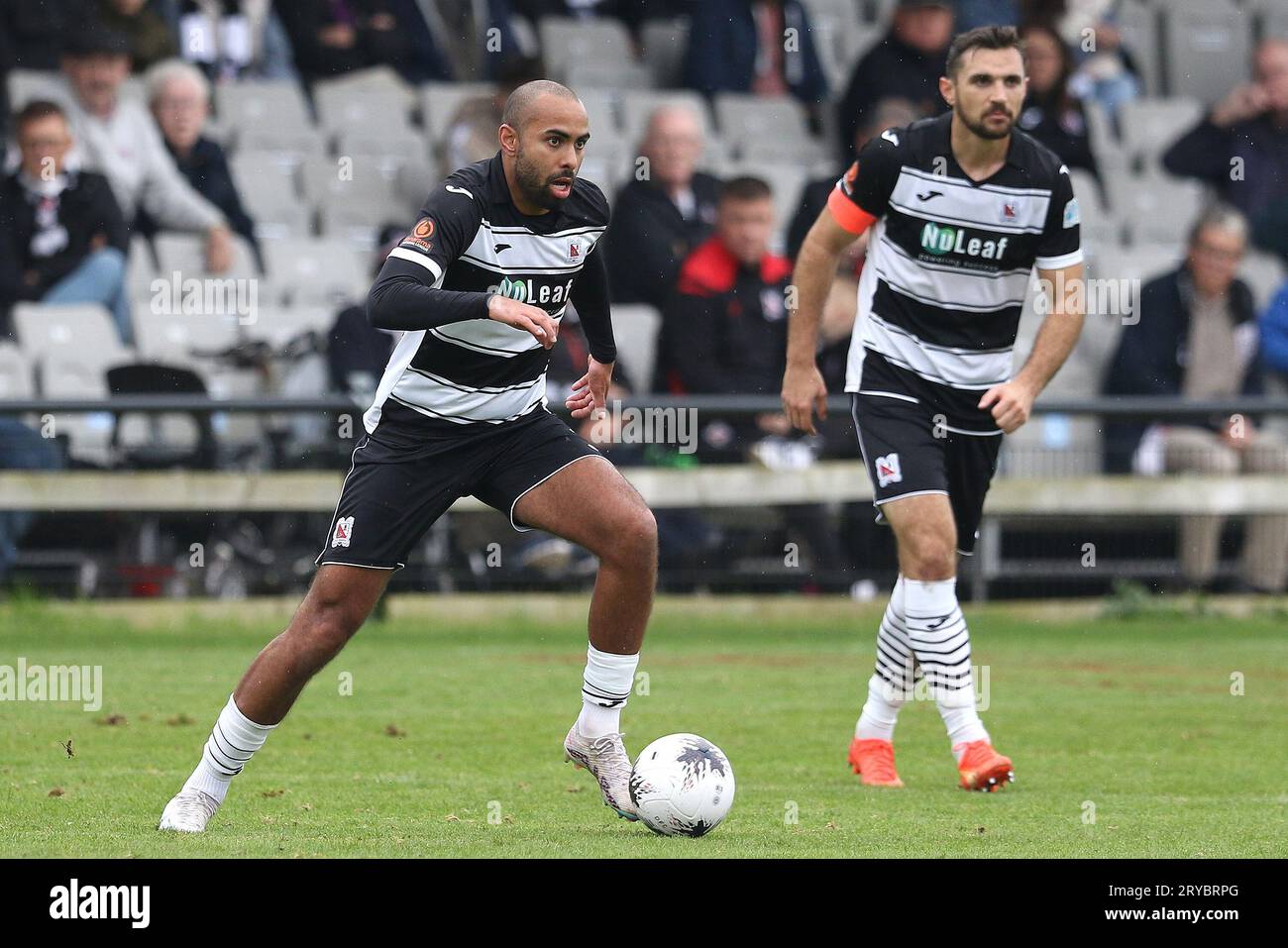 Jacob Hazel of Darlington during the FA Cup Third Qualifying Round match between Darlington and Scarborough Athletic at Blackwell Meadows, Darlington on Saturday 30th September 2023. (Photo: Robert Smith | MI News) Credit: MI News & Sport /Alamy Live News Stock Photo