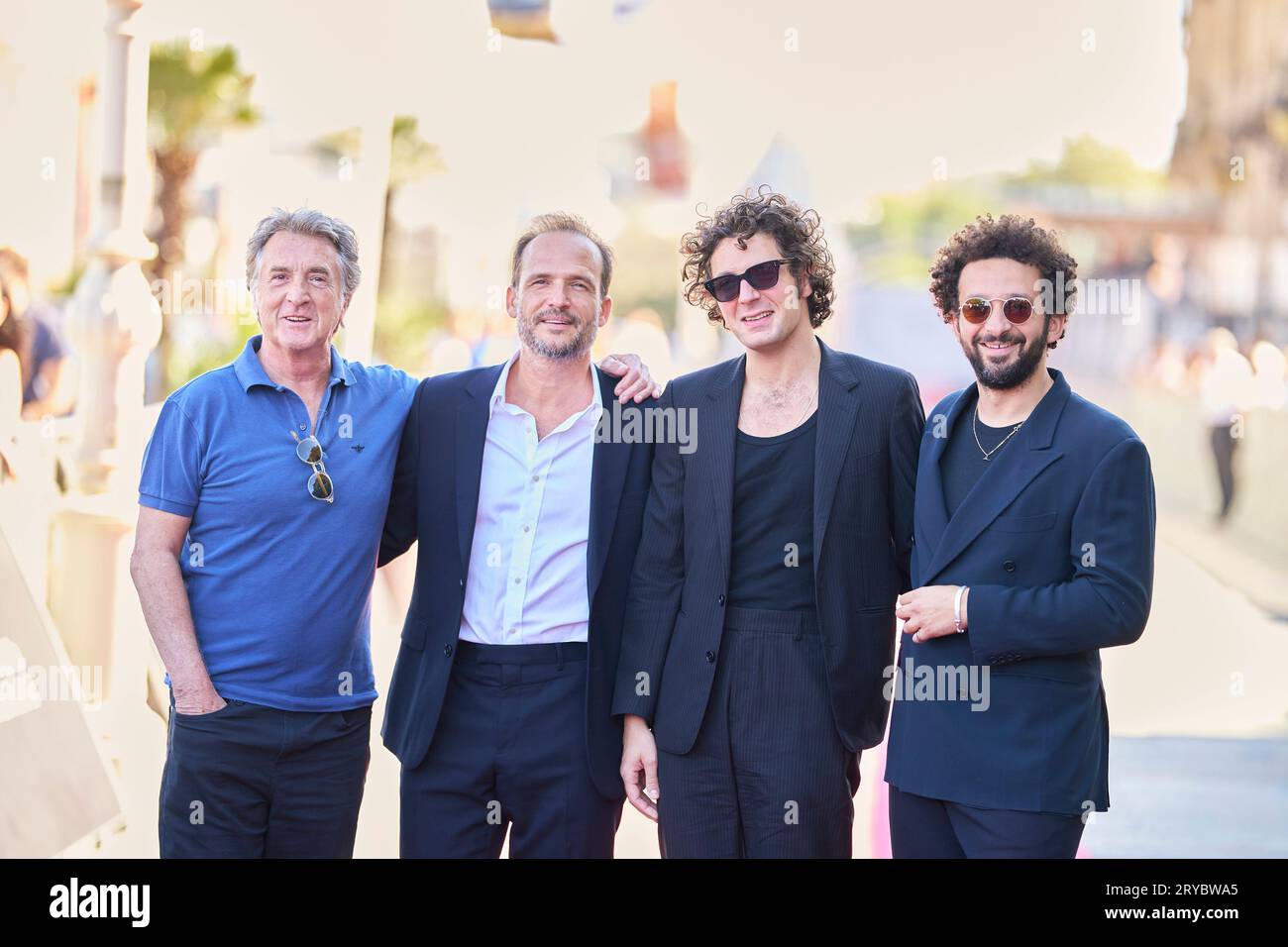 September 30, 2023, Donostia / San Sebastian, Euskadi, Spain: Thomas Lilti, FranÃ§ois Cluzet, Vincent Lacoste, William Lebghil attended 'A Real Job (Un metier serieux)' Red Carpet during 71st San Sebastian International Film Festival at Victoria Eugenia Theatre on September 30, 2023 in Donostia / San Sebastian, Spain (Credit Image: © Jack Abuin/ZUMA Press Wire) EDITORIAL USAGE ONLY! Not for Commercial USAGE! Stock Photo
