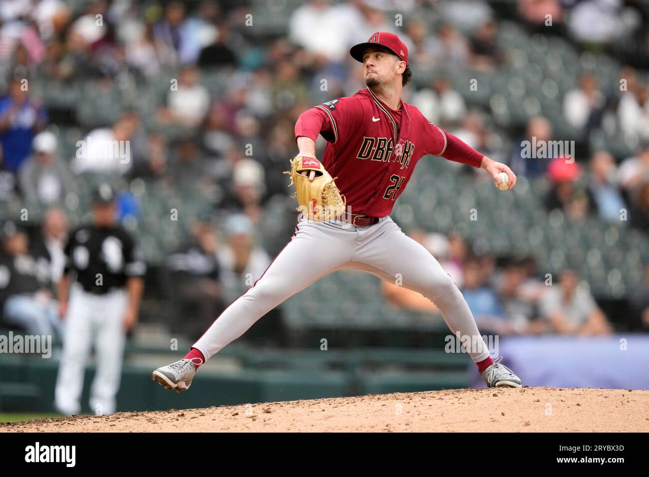 Phoenix, Arizona, USA. 23rd Apr, 2022. Kyle Nelson (50) of the Arizona  Diamondbacks walks off the field after getting the 3rd out of the to of the  same between the New York